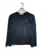 PLAY COMME des GARCONSプレイコムデギャルソン）の古着「ハートロゴワッペンL/Sカットソー」｜ブラック