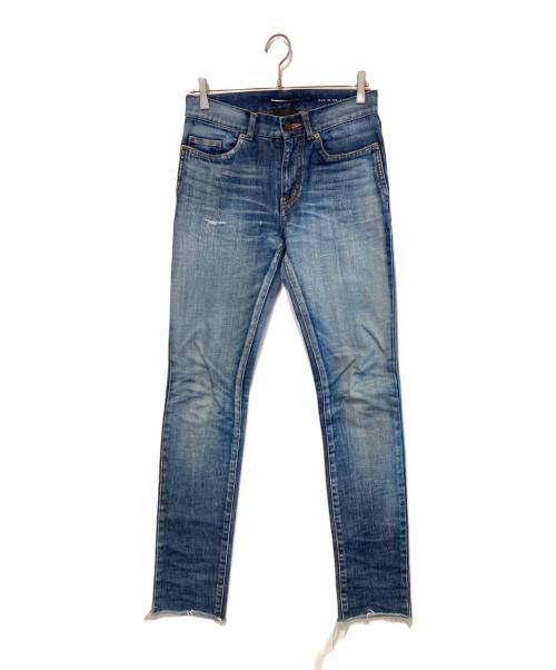 Saint Laurent Paris（サンローランパリ）Saint Laurent Paris (サンローランパリ) カットオフリペアデニムパンツ インディゴ サイズ:27の古着・服飾アイテム