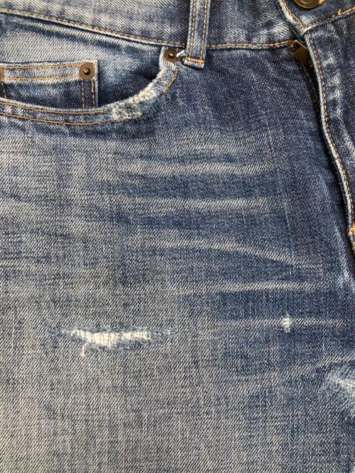 Saint Laurent Paris（サンローランパリ）Saint Laurent Paris (サンローランパリ) カットオフリペアデニムパンツ インディゴ サイズ:27の古着・服飾アイテム