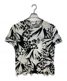 Saint Laurent Paris（サンローランパリ）の古着「ジャングルフラワープリントカットソー」｜ブラック×ホワイト