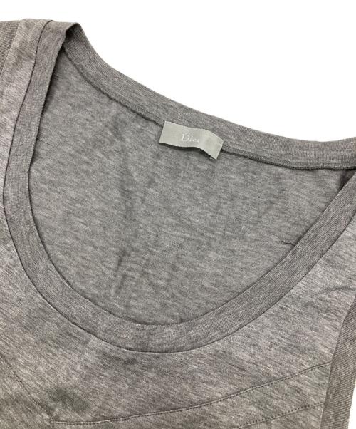 DIOR HOMME（ディオール オム）DIOR HOMME (ディオール オム) フロントデザインノースリーブカットソー グレー サイズ:Sの古着・服飾アイテム