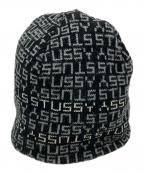 stussyステューシー）の古着「モノグラムジャガードビーニー」｜ブラック