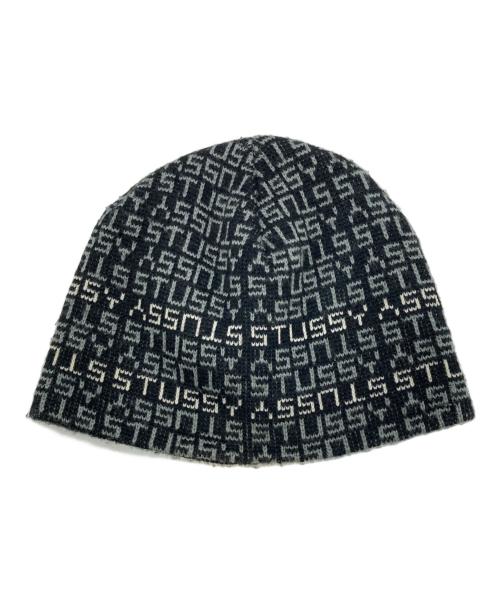 stussy（ステューシー）stussy (ステューシー) モノグラムジャガードビーニー ブラックの古着・服飾アイテム