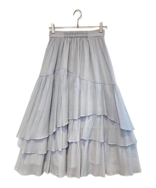 Mystrada（マイストラーダ）Mystrada (マイストラーダ) シアーランダムティアードスカート ブルー サイズ:38の古着・服飾アイテム