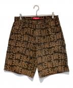 SUPREMEシュプリーム）の古着「Repeat Jacquard Double knee Denim Short」｜ブラウン