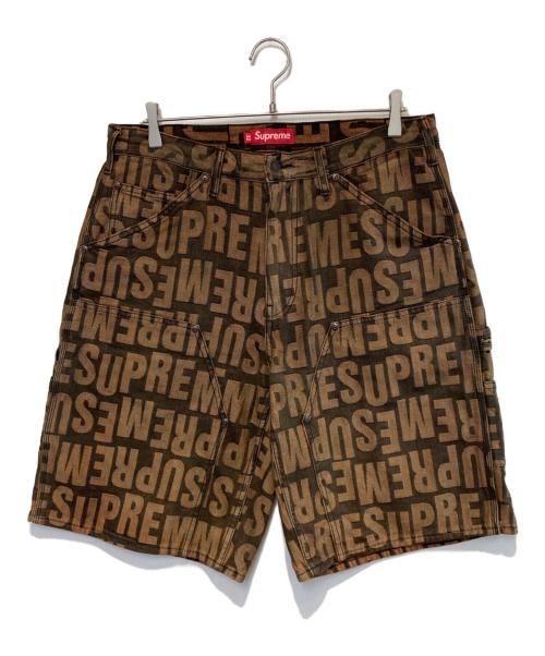 SUPREME（シュプリーム）SUPREME (シュプリーム) Repeat Jacquard Double knee Denim Short ブラウン サイズ:32の古着・服飾アイテム
