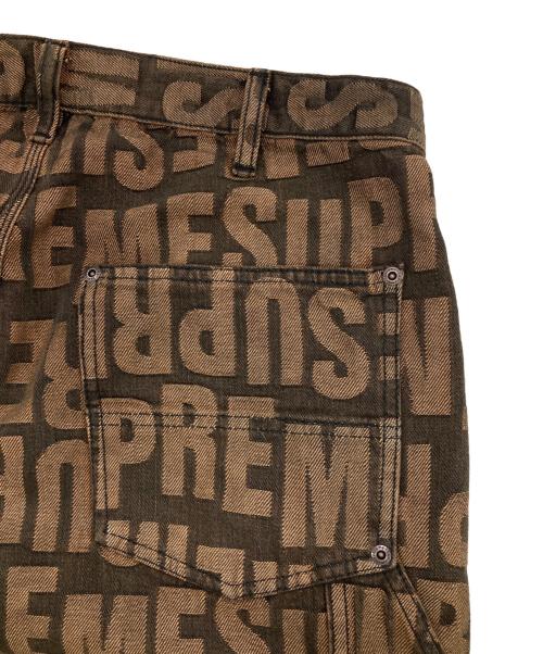 SUPREME（シュプリーム）SUPREME (シュプリーム) Repeat Jacquard Double knee Denim Short ブラウン サイズ:32の古着・服飾アイテム