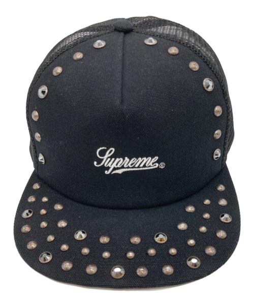 SUPREME（シュプリーム）SUPREME (シュプリーム) b.b.Simon (ビービーサイモン) Studded Mesh Back 5-Panel ブラックの古着・服飾アイテム