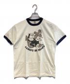TOYS MCCOYトイズマッコイ）の古着「プリントカットソー」｜ホワイト×ネイビー