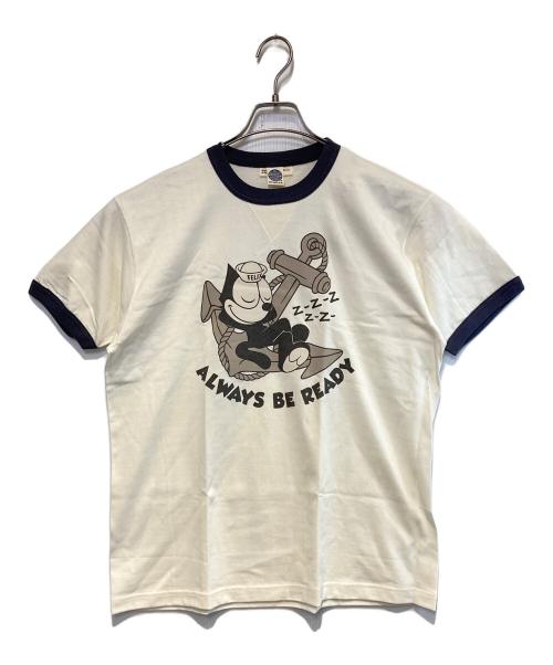 TOYS MCCOY（トイズマッコイ）TOYS MCCOY (トイズマッコイ) プリントカットソー ホワイト×ネイビー サイズ:XLの古着・服飾アイテム