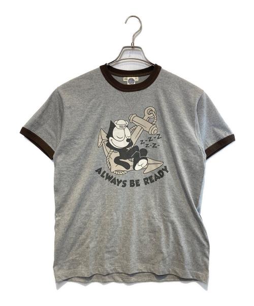 TOYS MCCOY（トイズマッコイ）TOYS MCCOY (トイズマッコイ) プリントカットソー グレー×ブラウン サイズ:XLの古着・服飾アイテム