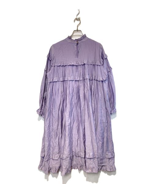 Tnewties（トゥエンティーズ）Tnewties (トゥエンティーズ) フリルブラウスワンピース パープル サイズ:Lの古着・服飾アイテム