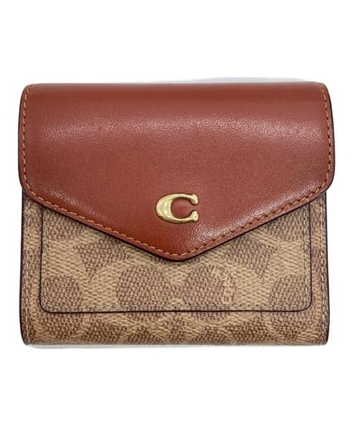 COACH（コーチ）COACH (コーチ) ウィン スモール ウォレット カラーブロック シグネチャー キャンバス ブラウンの古着・服飾アイテム