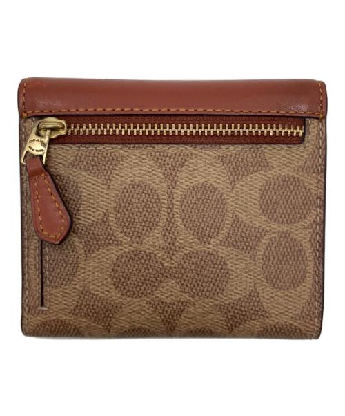 COACH（コーチ）COACH (コーチ) ウィン スモール ウォレット カラーブロック シグネチャー キャンバス ブラウンの古着・服飾アイテム