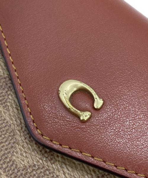 COACH（コーチ）COACH (コーチ) ウィン スモール ウォレット カラーブロック シグネチャー キャンバス ブラウンの古着・服飾アイテム