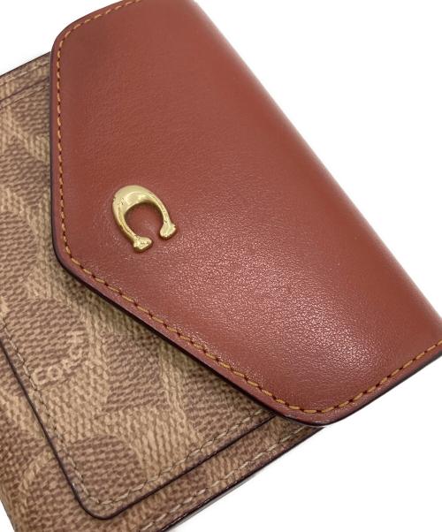 COACH（コーチ）COACH (コーチ) ウィン スモール ウォレット カラーブロック シグネチャー キャンバス ブラウンの古着・服飾アイテム