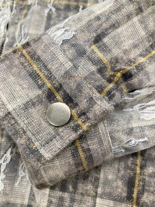 CONP（コンプ）CONP (コンプ) Lace-Embroidered Jacket グレー サイズ:Ｍの古着・服飾アイテム