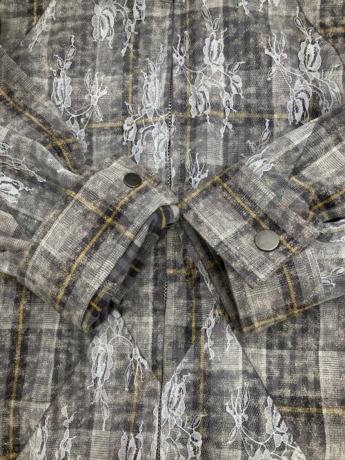 CONP（コンプ）CONP (コンプ) Lace-Embroidered Jacket グレー サイズ:Ｍの古着・服飾アイテム