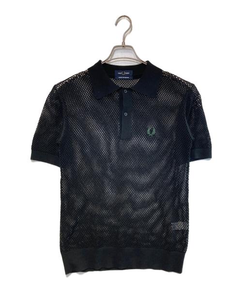 FRED PERRY（フレッドペリー）FRED PERRY (フレッドペリー) S/S MESH POLO SHIRT ブラック サイズ:Sの古着・服飾アイテム