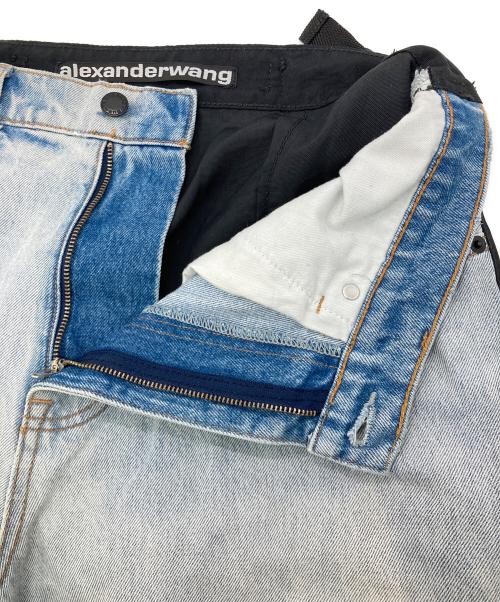 ALEXANDER WANG（アレキサンダー・ワン）ALEXANDER WANG (アレキサンダー・ワン) ハイブリット切替デニムパンツ インディゴ×ブラック サイズ:27の古着・服飾アイテム