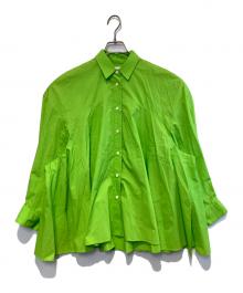 ENFOLD（エンフォルド）の古着「CO BROAD 3D SLEEVE SHIRT」｜グリーン