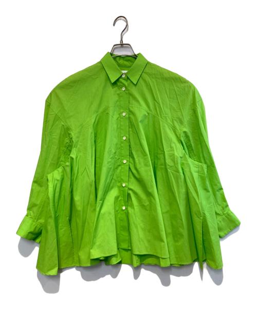 ENFOLD（エンフォルド）ENFOLD (エンフォルド) CO BROAD 3D SLEEVE SHIRT グリーン サイズ:38の古着・服飾アイテム