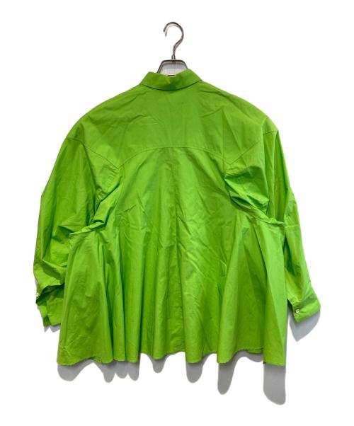 ENFOLD（エンフォルド）ENFOLD (エンフォルド) CO BROAD 3D SLEEVE SHIRT グリーン サイズ:38の古着・服飾アイテム