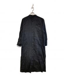 MACPHEE（マカフィー）の古着「コットンサテンドットプリントロングシャツワンピース」｜ブラック