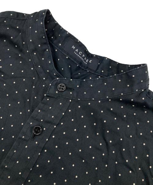 MACPHEE（マカフィー）MACPHEE (マカフィー) コットンサテンドットプリントロングシャツワンピース ブラック サイズ:36の古着・服飾アイテム