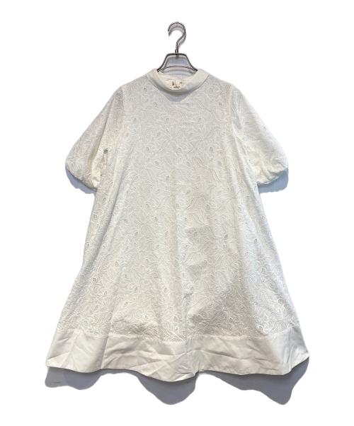 CELFORD（セルフォード）CELFORD (セルフォード) 襟付きAラインワンピース アイボリー サイズ:38の古着・服飾アイテム