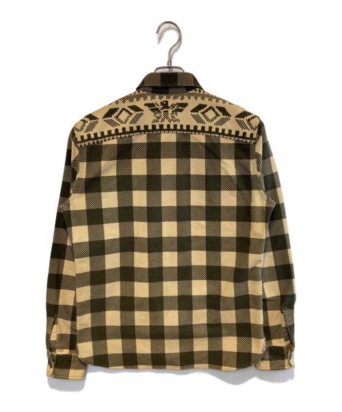 RRL（ダブルアールエル）RRL (ダブルアールエル) サンダーバードジャガードチェックシャツ グレー×ベージュ サイズ:XSの古着・服飾アイテム