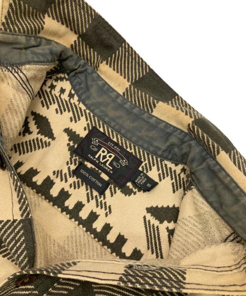 RRL（ダブルアールエル）RRL (ダブルアールエル) サンダーバードジャガードチェックシャツ グレー×ベージュ サイズ:XSの古着・服飾アイテム