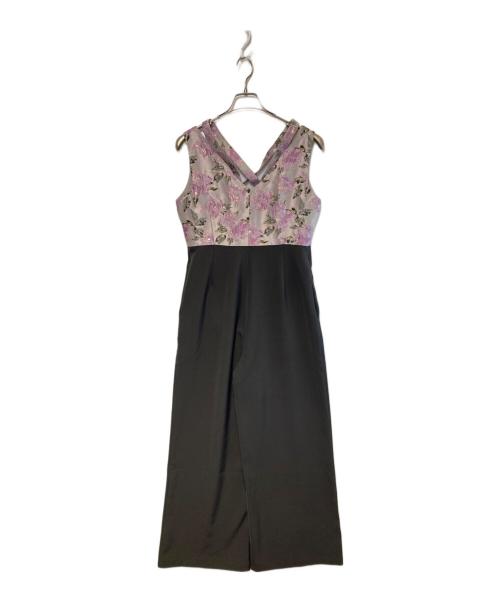sahara（サハラ）sahara (サハラ) Cross Neck Jacquard Jumpsuits ブラック サイズ:Free 未使用品の古着・服飾アイテム