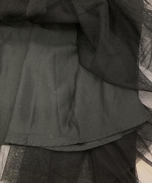 Spick and Span（スピック＆スパン）Spick and Span (スピック＆スパン) ランダムチュールプリーツスカート ブラック サイズ:38の古着・服飾アイテム