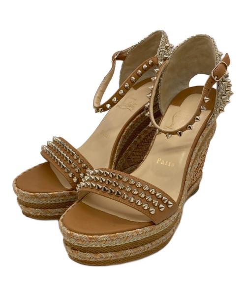 Christian Louboutin（クリスチャン・ルブタン）Christian Louboutin (クリスチャン・ルブタン) MADMONICAウエッジサンダル ベージュ サイズ:39の古着・服飾アイテム