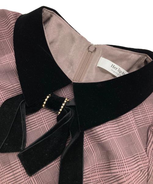 HER LIP TO（ハーリップトゥ）HER LIP TO (ハーリップトゥ) ブラウスワンピース ピンク サイズ:Sの古着・服飾アイテム