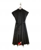 BLACK LABEL CRESTBRIDGEブラックレーベル クレストブリッジ）の古着「ワッシャーブロードワンピース」｜ブラック×レッド