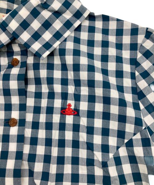 Vivienne Westwood RED LABEL（ヴィヴィアンウエストウッドレッドレーベル）Vivienne Westwood RED LABEL (ヴィヴィアンウエストウッドレッドレーベル) ギンガムチェックS/Sシャツ ブルー×ホワイト サイズ:3の古着・服飾アイテム
