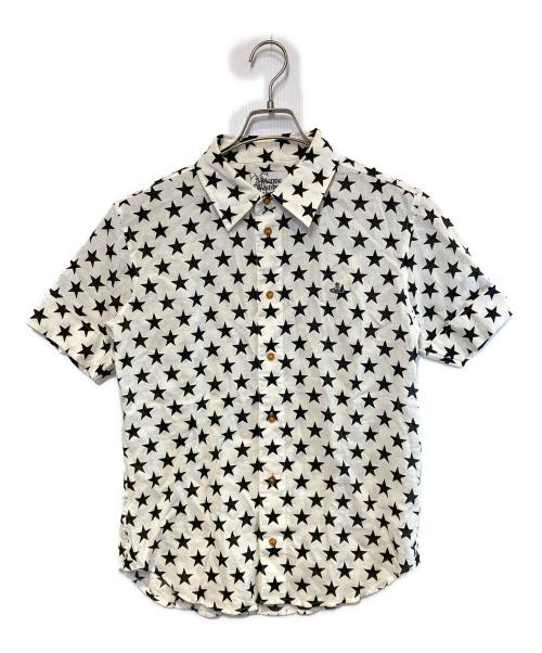 Vivienne Westwood man（ヴィヴィアン ウェストウッド マン）Vivienne Westwood man (ヴィヴィアン ウェストウッド マン) スターS/Sリネンシャツ ホワイト×ブラック サイズ:46の古着・服飾アイテム