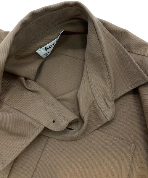 Acne studios（アクネ ストゥディオズ）Acne studios (アクネ ストゥディオズ) コットンブレイドツイルシャツ ブラウン サイズ:44の古着・服飾アイテム