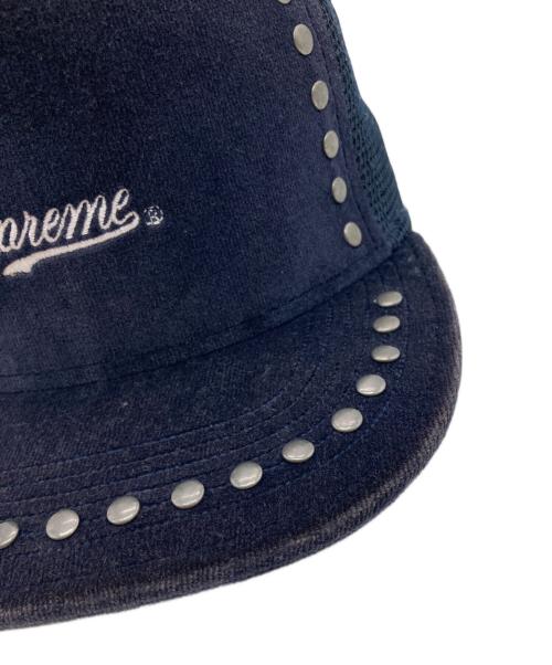 SUPREME（シュプリーム）SUPREME (シュプリーム) Studded Velvet Mesh Back 5-Panel Cap ネイビーの古着・服飾アイテム