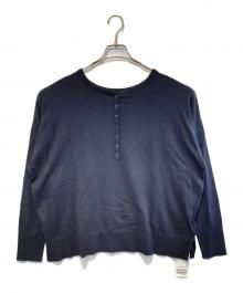 JOURNAL STANDARD（ジャーナルスタンダード）の古着「コットンシルクミックス2WAYヘンリーネックプルオーバー」｜ネイビー