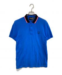 RAF SIMONS×FRED PERRY（ラフシモンズ×フレッドペリー）の古着「ロゴ刺繍ポロシャツ」｜ブルー