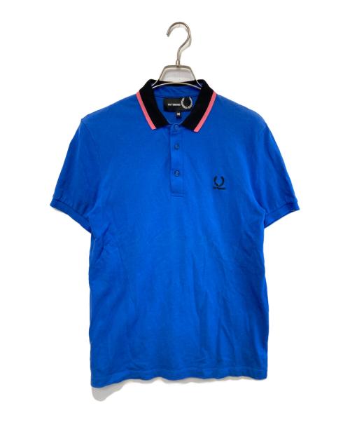 RAF SIMONS（ラフシモンズ）RAF SIMONS (ラフシモンズ) FRED PERRY (フレッドペリー) ロゴ刺繍ポロシャツ ブルー サイズ:38の古着・服飾アイテム