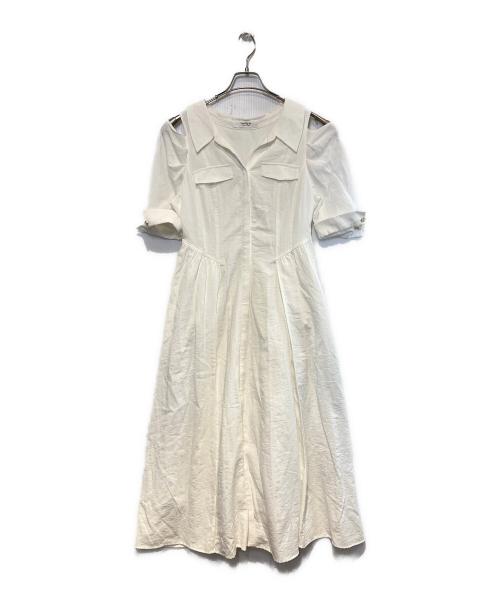 HER LIP TO（ハーリップトゥ）HER LIP TO (ハーリップトゥ) Open Shoulder Tuck Shirt Dress ホワイト サイズ:Sの古着・服飾アイテム