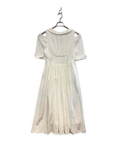 HER LIP TO（ハーリップトゥ）HER LIP TO (ハーリップトゥ) Open Shoulder Tuck Shirt Dress ホワイト サイズ:Sの古着・服飾アイテム