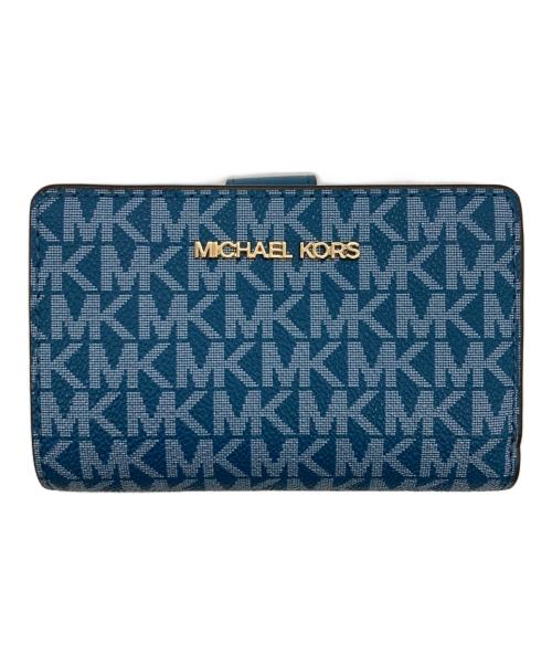 MICHAEL KORS（マイケルコース）MICHAEL KORS (マイケルコース) コンパクトウォレット ブルーの古着・服飾アイテム