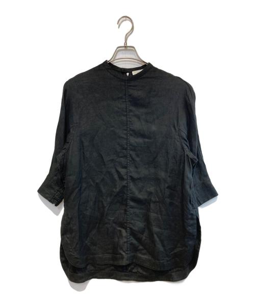 HYKE（ハイク）HYKE (ハイク) リネンブラウス ブラック サイズ:1の古着・服飾アイテム