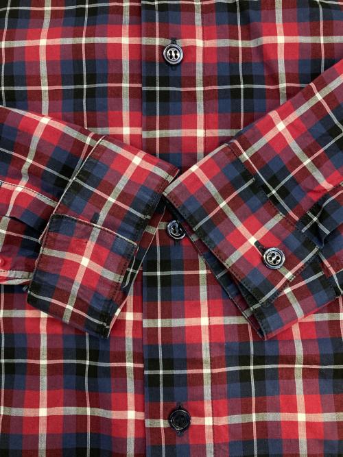 DIOR HOMME（ディオール オム）DIOR HOMME (ディオール オム) チェックBDシャツ レッド×ネイビー サイズ:37の古着・服飾アイテム