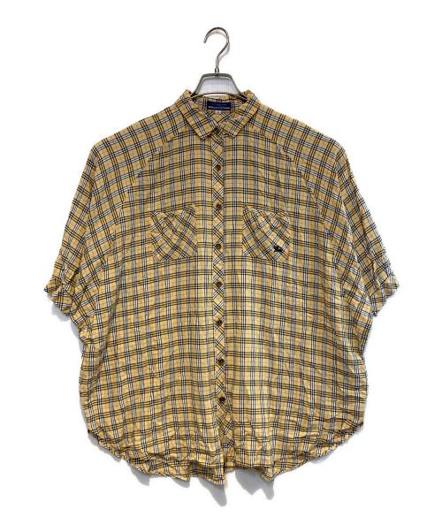 BURBERRY BLUE LABEL（バーバリー ブルー レーベル）BURBERRY BLUE LABEL (バーバリー ブルー レーベル) チェックワイドシャツ ベージュ サイズ:38の古着・服飾アイテム